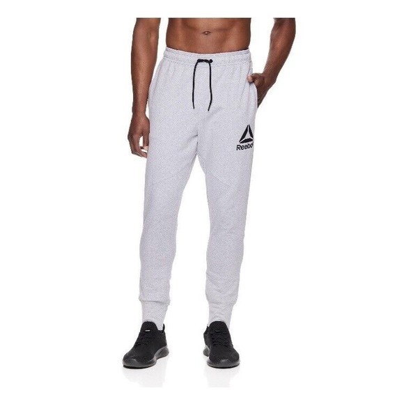 Reebok Men Pull-On Jogger Pants 3XL Gray Tapered Slim Pockets Ankle Drawstring - Picture 2 of 6